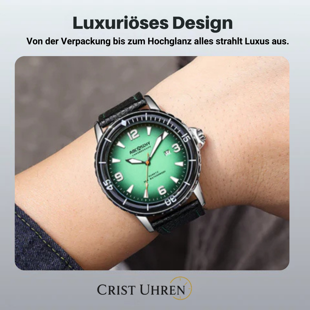 Jeferson | Enduro Herren-Fieldwatch mit Lederarmband | 44 mm