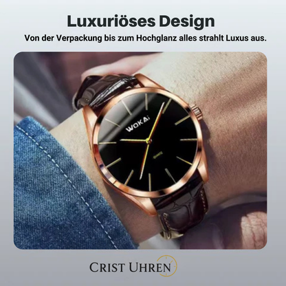 Grayson | Taktisch inspirierte Chronograph Herrenuhr mit Lederarmband | 42 mm